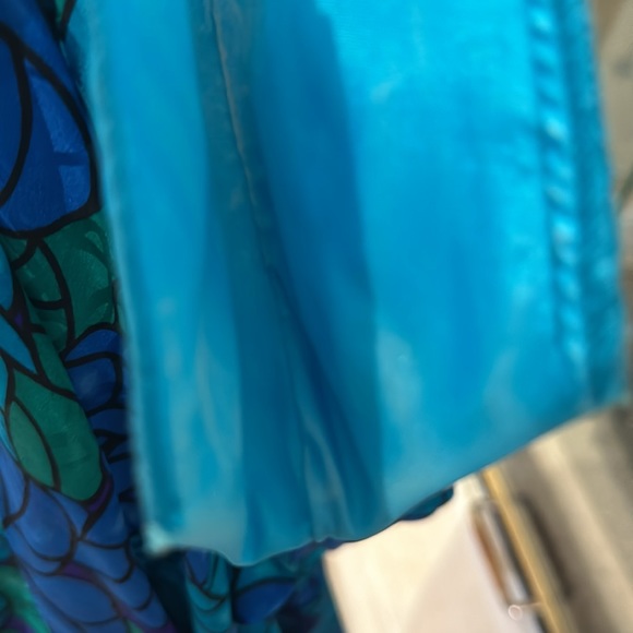 Adrianna Papell 1980’s Silk Top w/stretch band at waist-Green Blue Purple Size 6 - Picture 6 of 10
